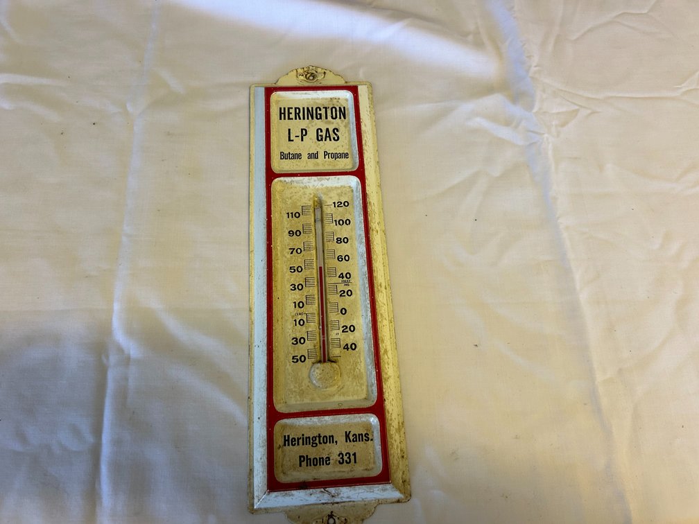 Herington L P Gas Advertising Wall Thermometer