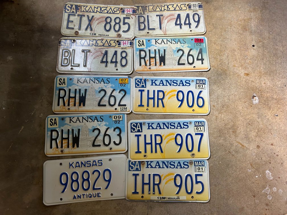 Selection of Kansas License Plates