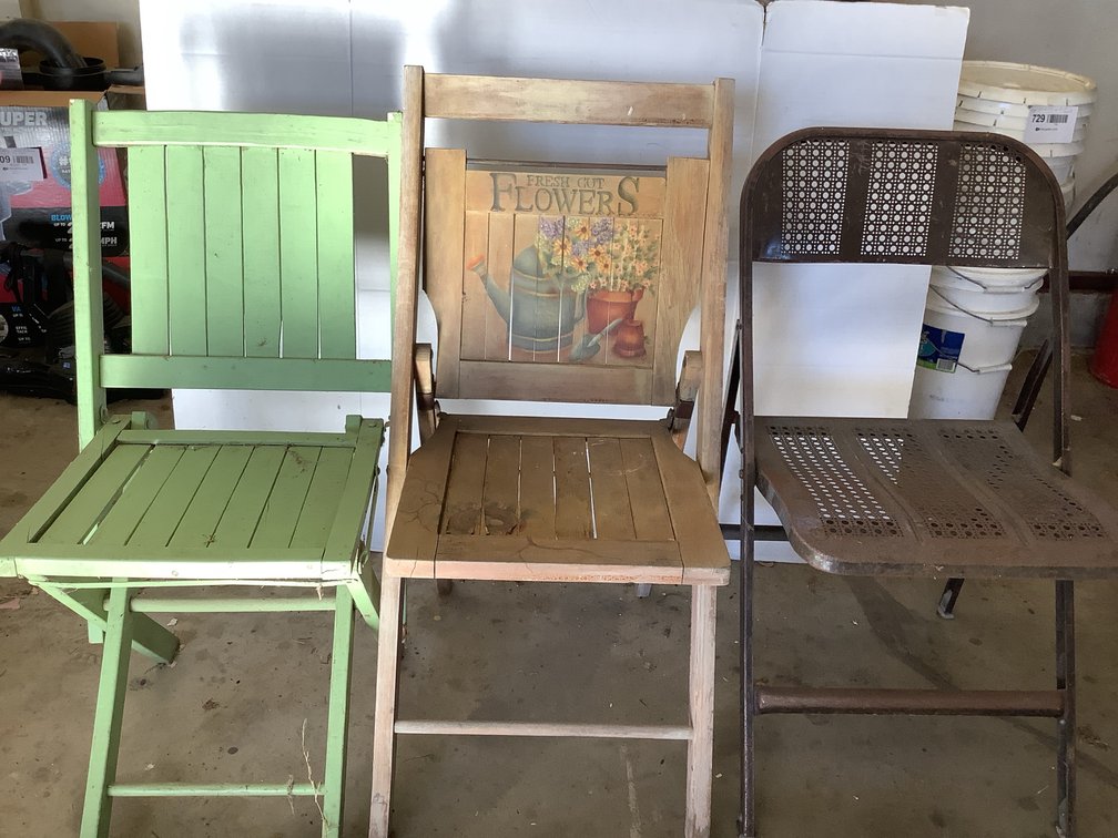 Wooden and Metal Folding Chairs