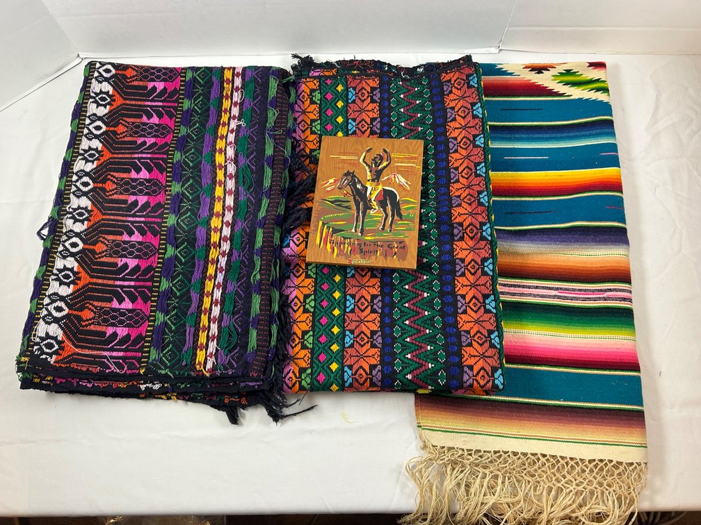 Native American Painting with Rugs/Wallhangings