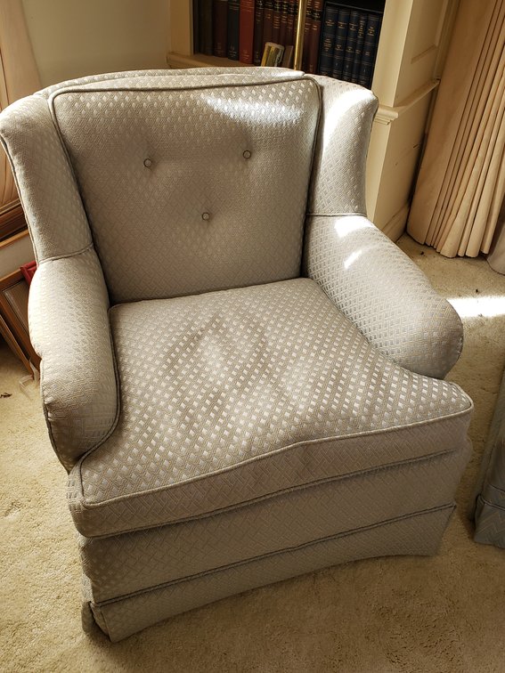 Geometric Upholstered Button-Tufted Armchair