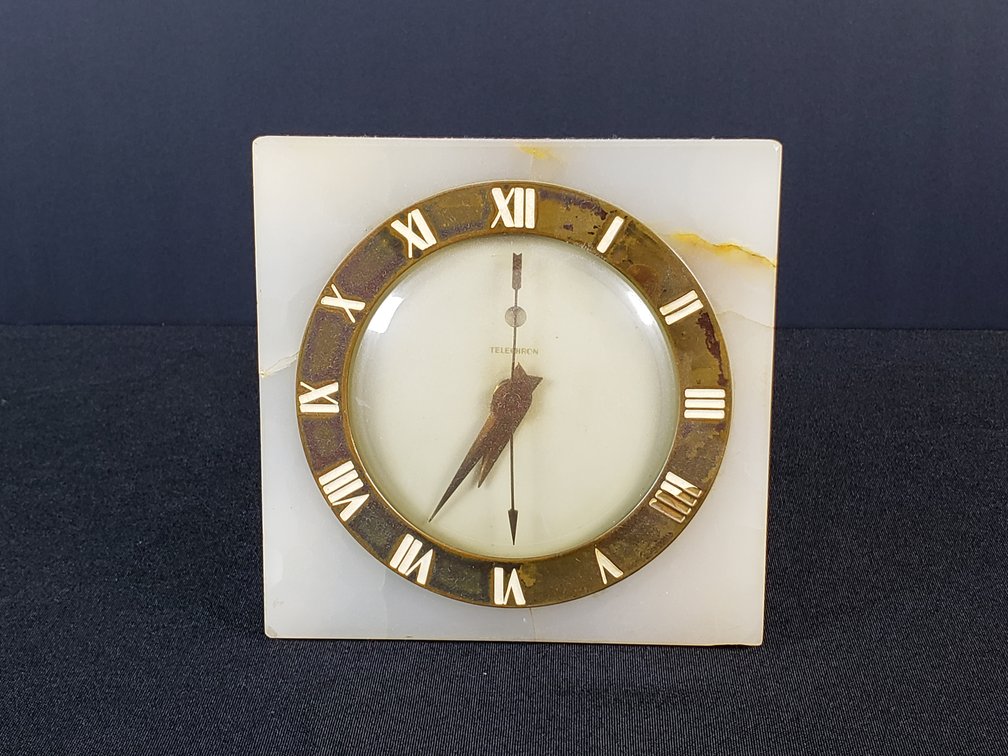 Warren Telechron Electric Stone Desk Clock