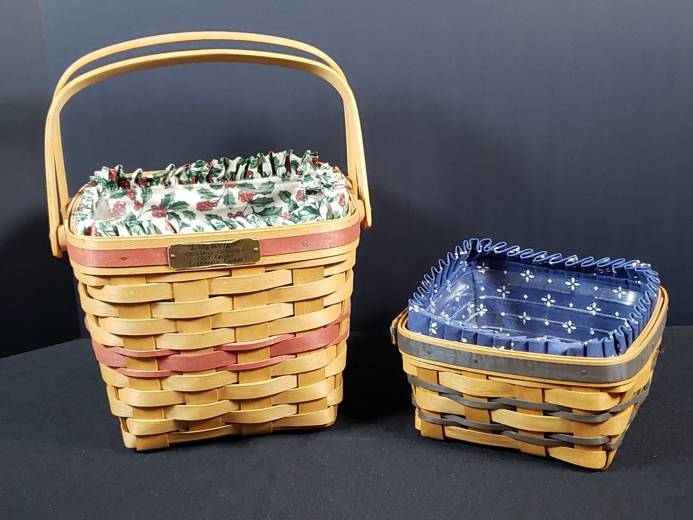 Longaberger Woven Baskets with Liners and Protectors