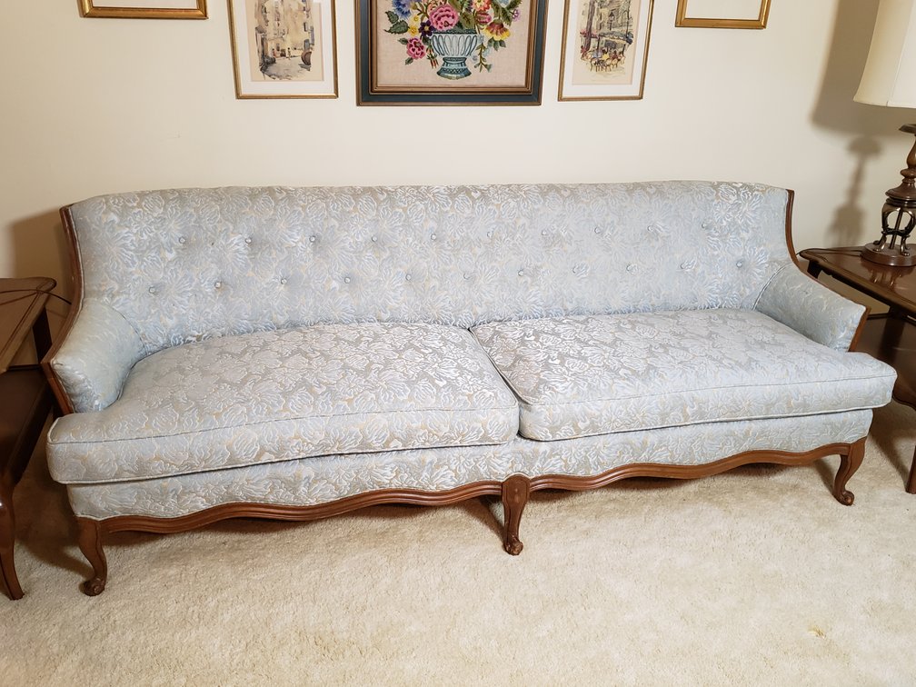 French Provincial Style Floral Damask Sofa