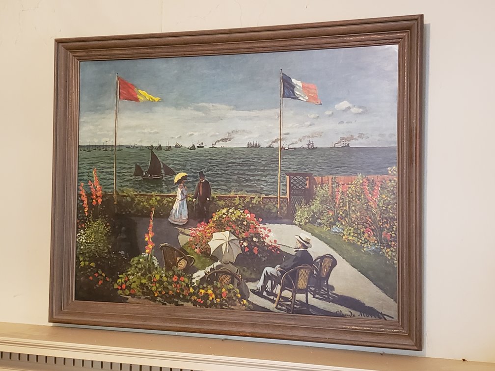 Claude Monet Garden at Sainte-Adresse Framed Art Print