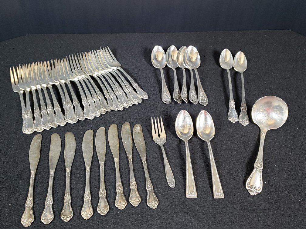 Silverplate Flatware and Wooden Storage Chest