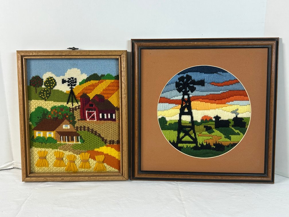 Long Stitch and Needlepoint Farm Scenes