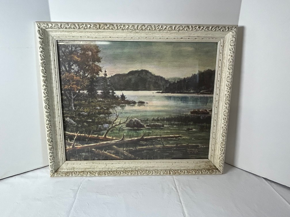 George Avison Artist, Framed Lake Picture