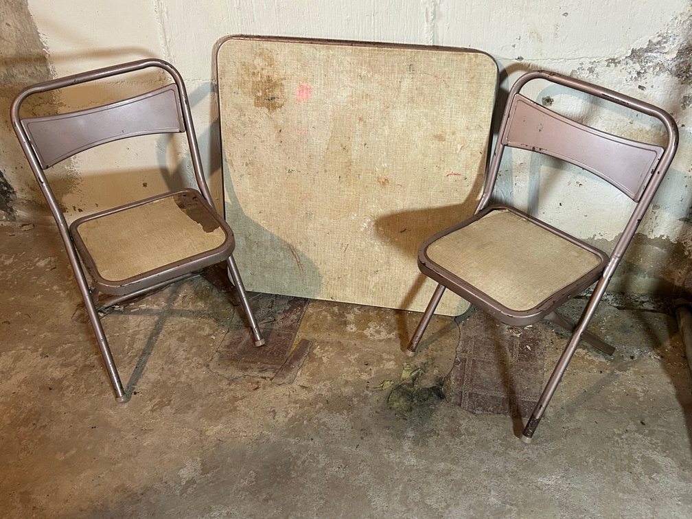 Vintage Child's Folding Table & 2 Chairs