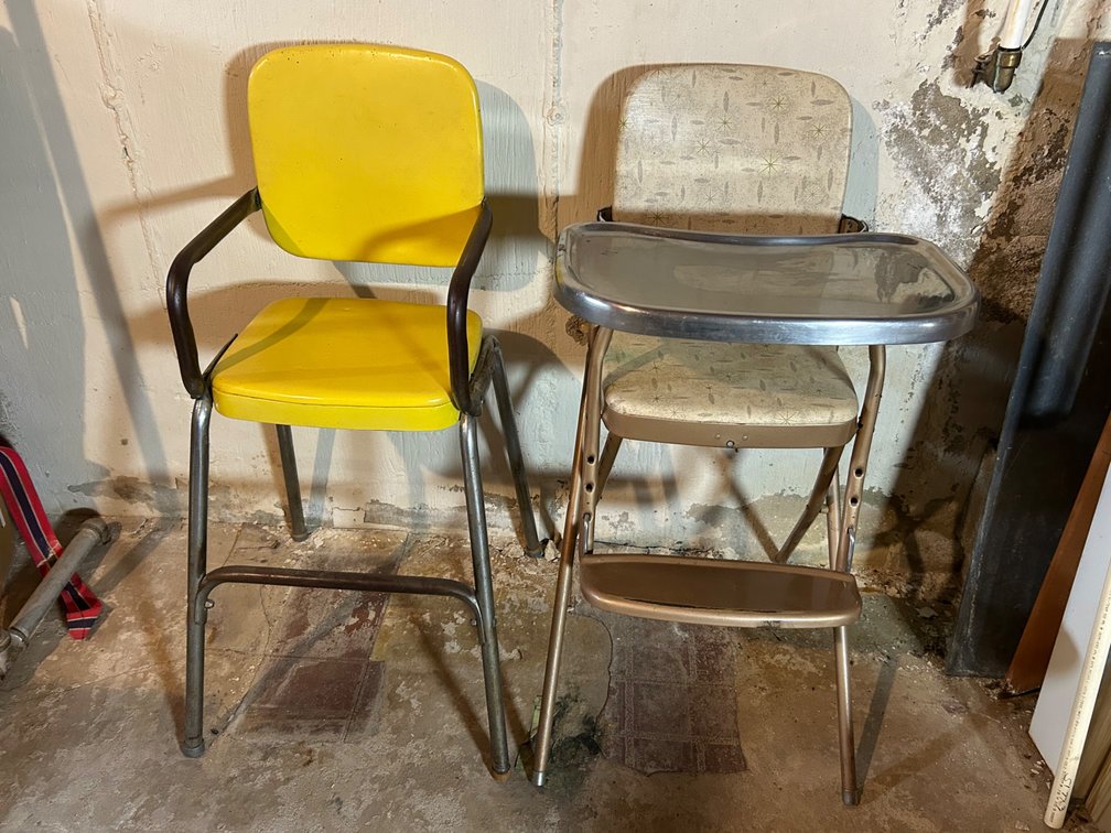 Vintage High Chair and Stool