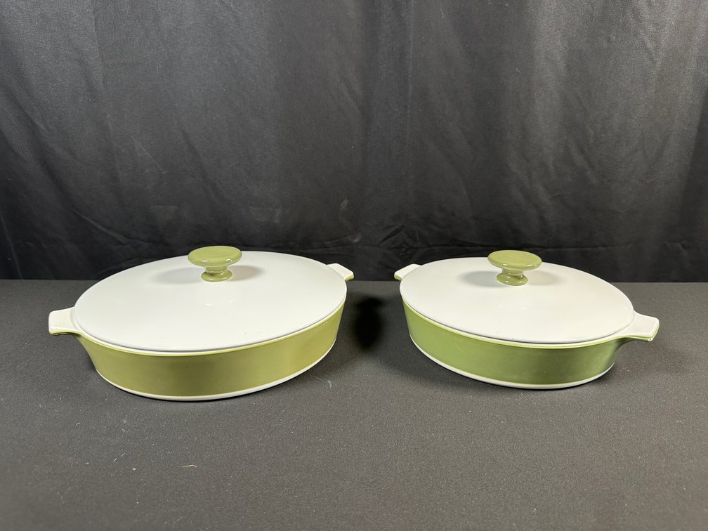 Corning Ware P-710-B and P-708 1/2-B Lidded Casserole Dishes