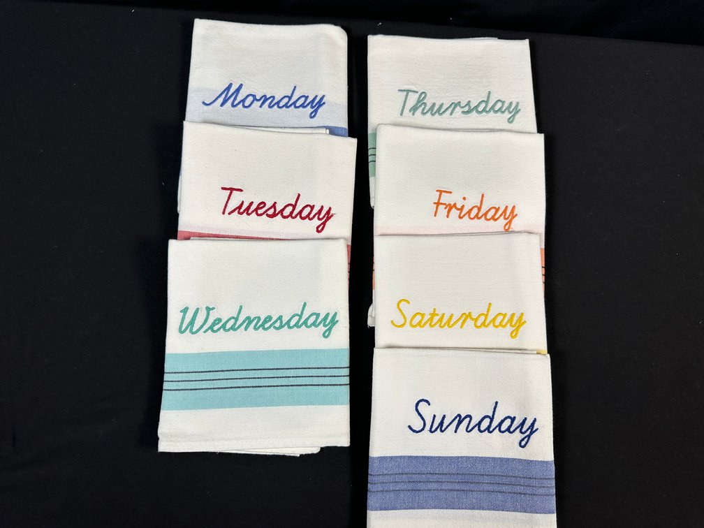 Martha Stewart Everyday Days of the Week Cotton Tea Towels