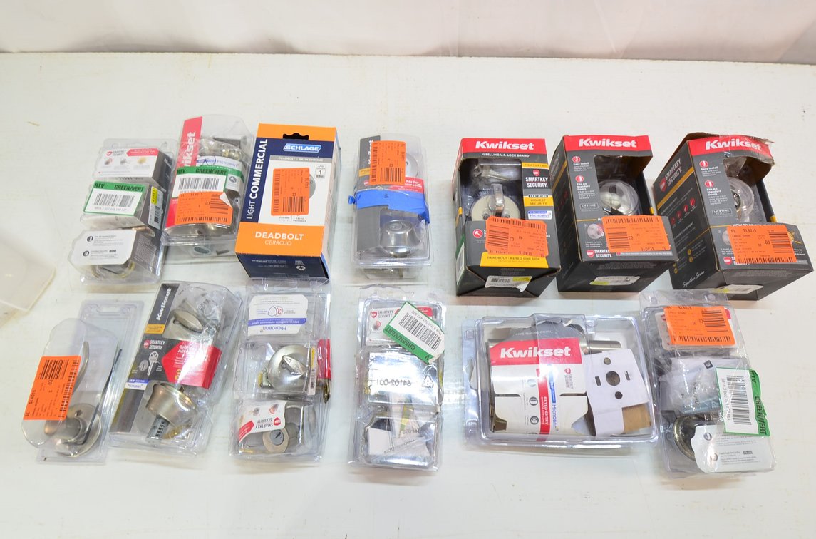 Assorted Silver Nickel Door Knob and Deadbolt Packages, May Not Be Complete Sets