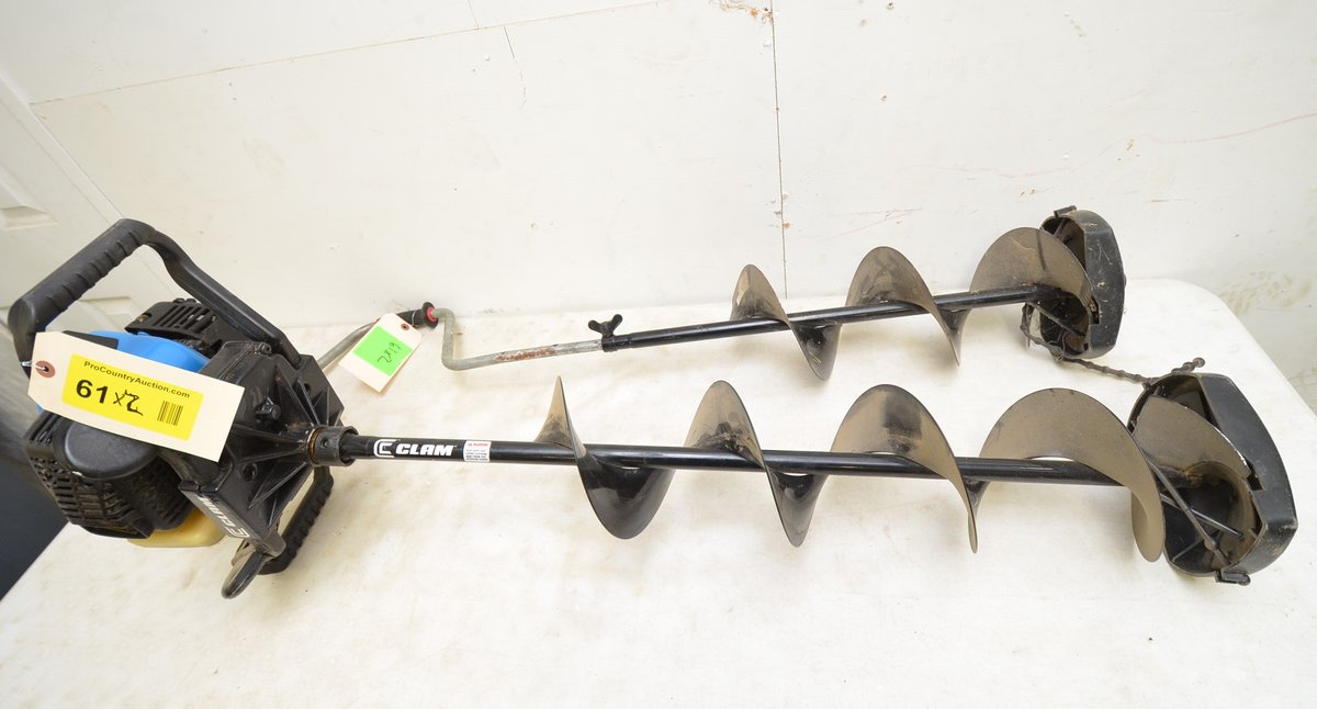 Clam 8" Gas Powered Ice Auger and 8" Hand Auger