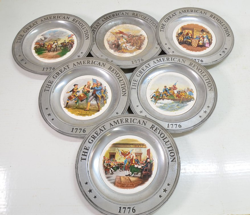 6-Piece Great American Revolution Pewter Plates