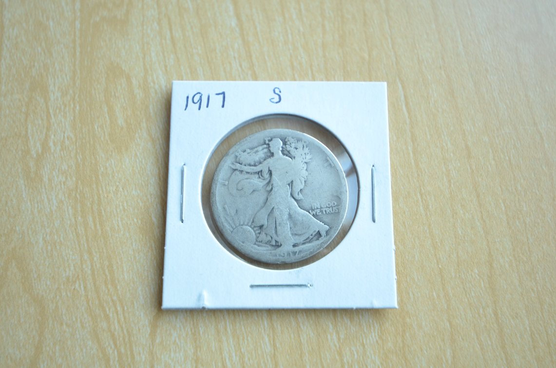 1917 S Liberty Walking Silver Half Dollar