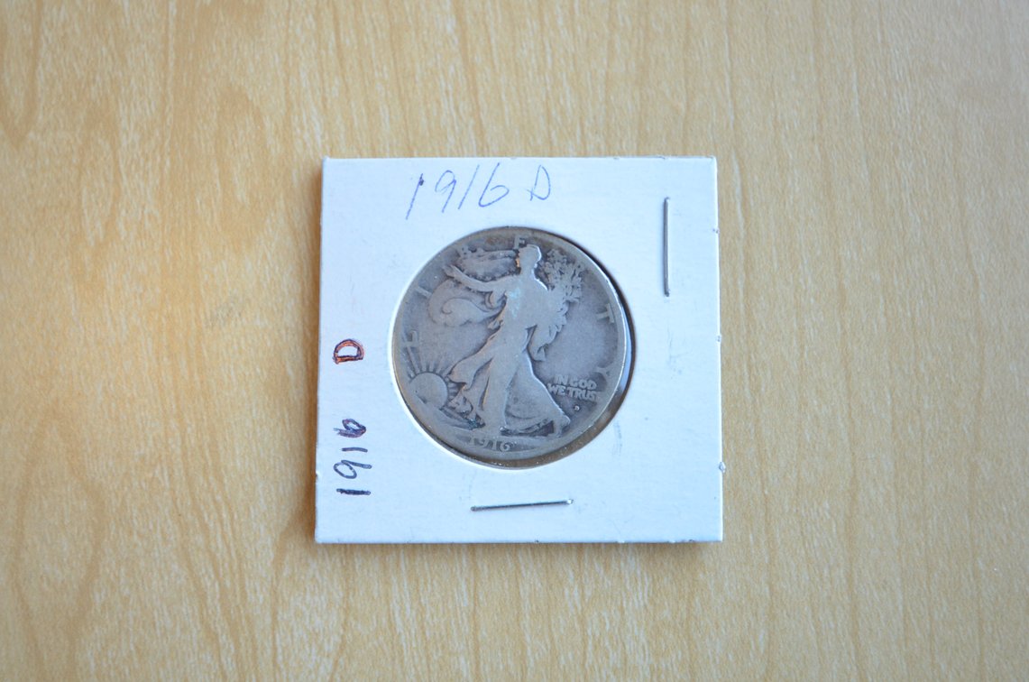 1916 D Liberty Walking Silver Half Dollar