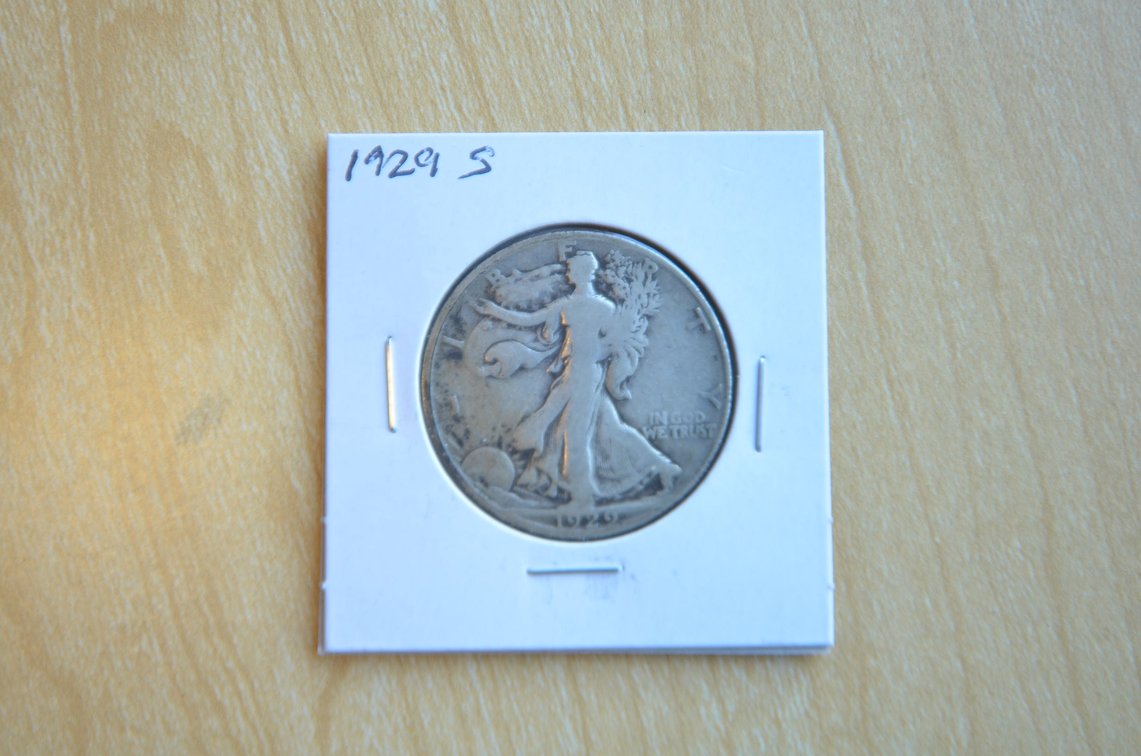 1929 S Liberty Walking Silver Half Dollar