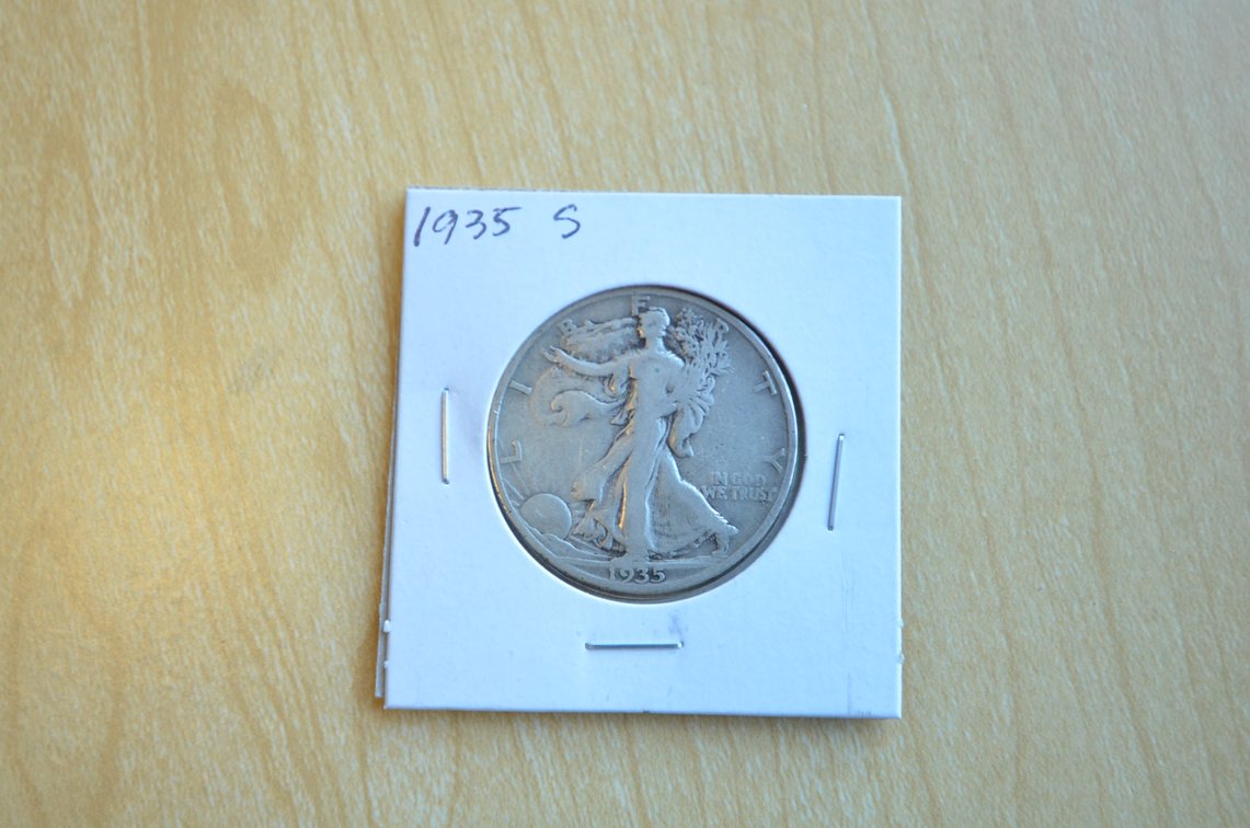 1935 S Liberty Walking Silver Half Dollar