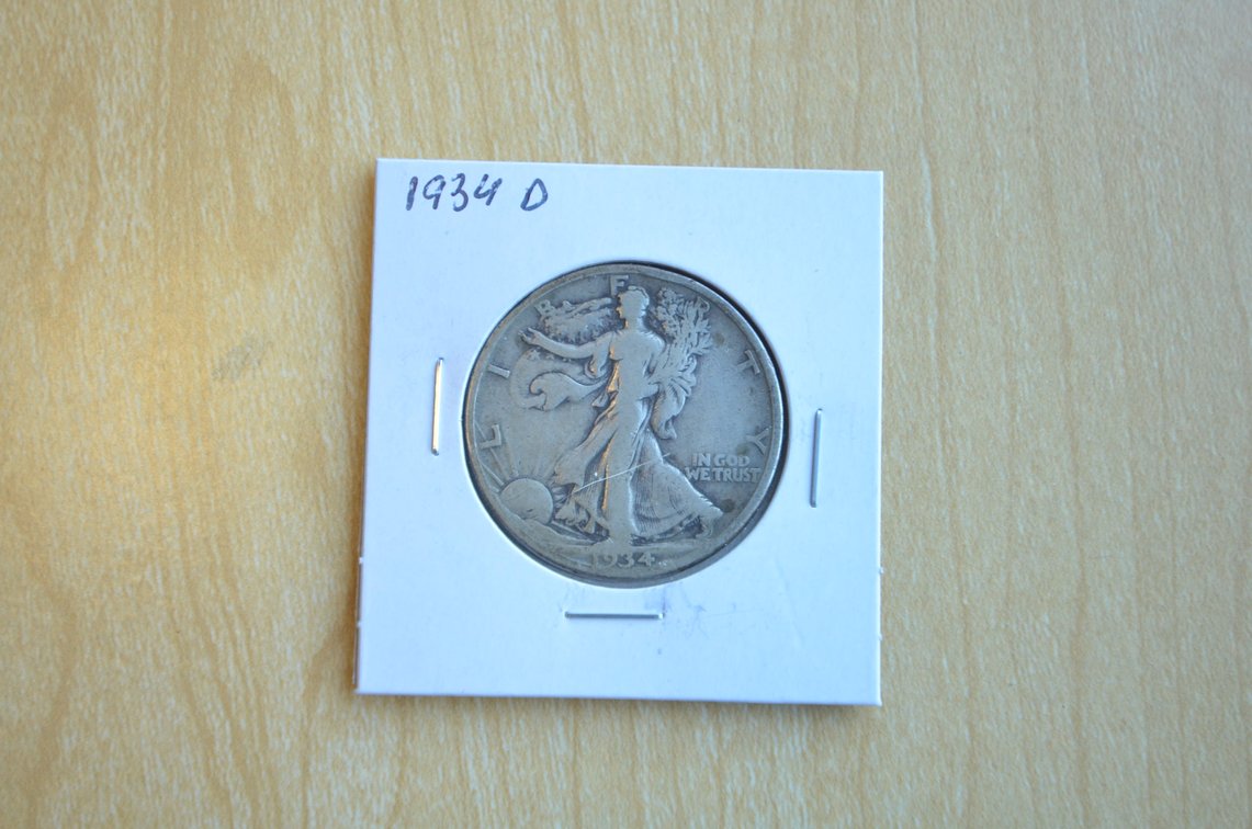 1934 D Liberty Walking Silver Half Dollar