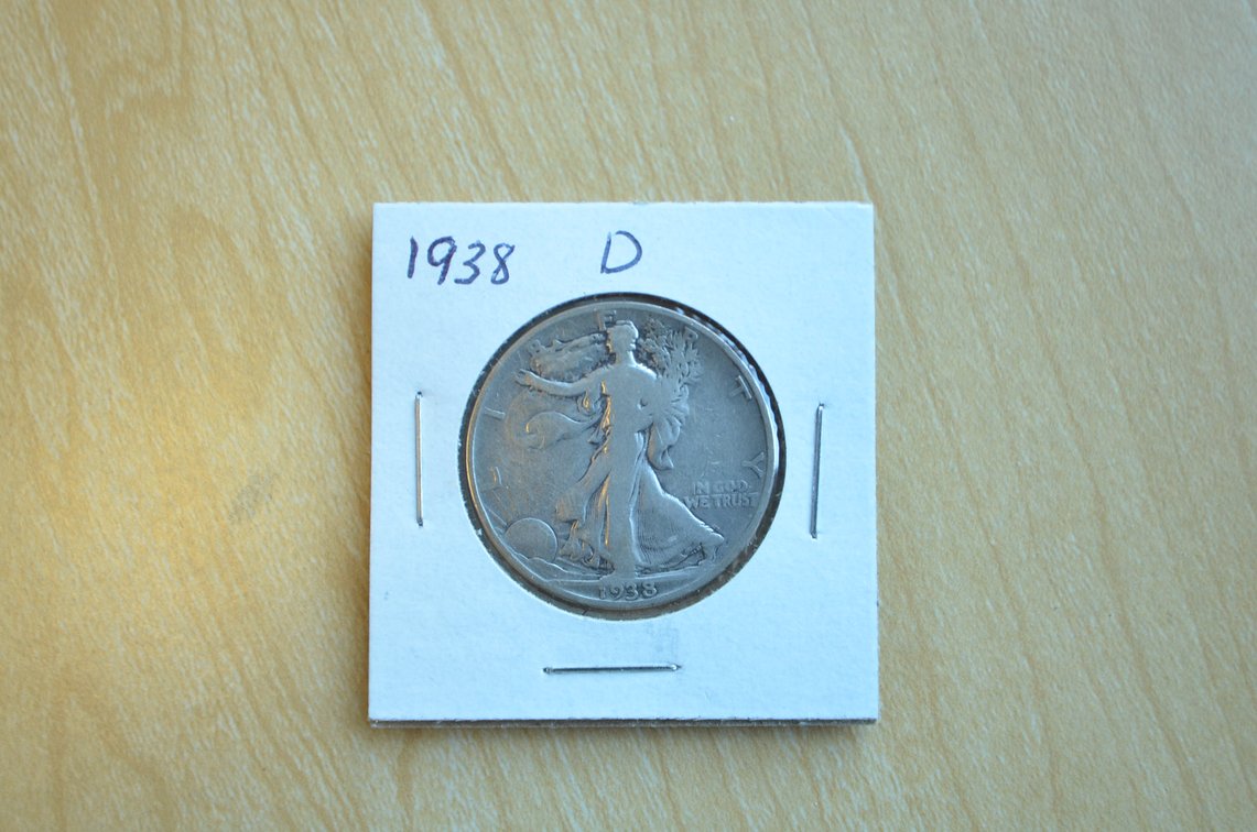 1938 D Liberty Walking Silver Half Dollar