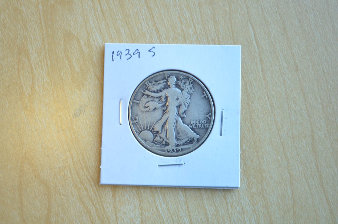 1939 S Liberty Walking Silver Half Dollar