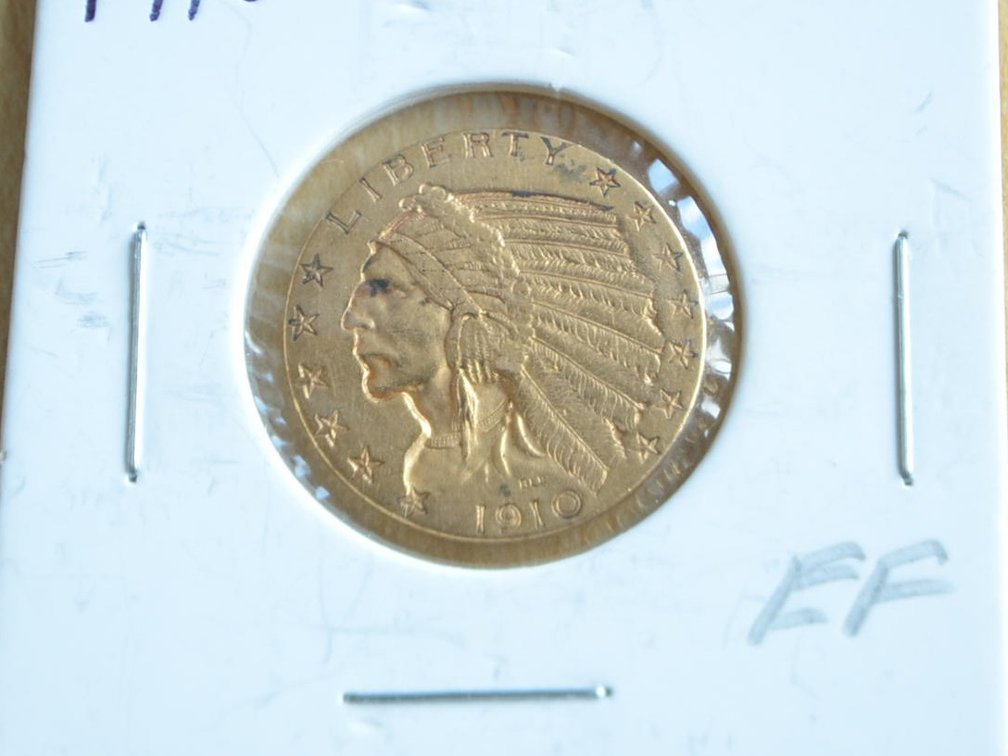 1910 $5 Indian Head Gold Coin