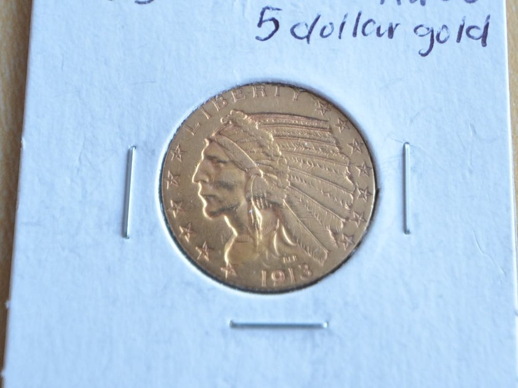 1913 S $5 Indian Head Gold Coin