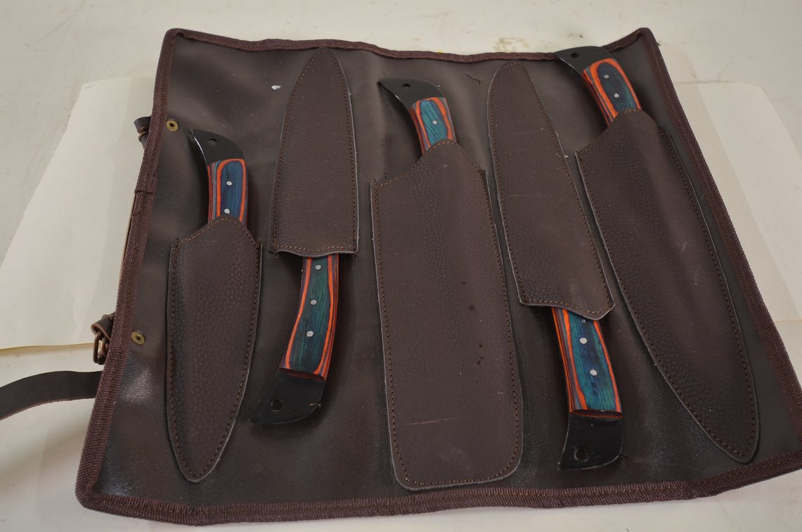 LMK 5-Piece Kitchen Knife Set In Leather Roll