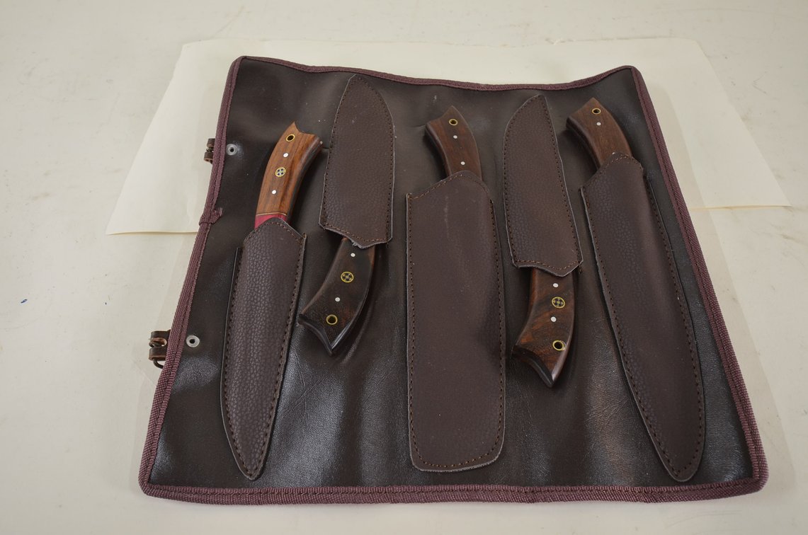 LMK 5-Piece Kitchen Knife Set In Leather Roll