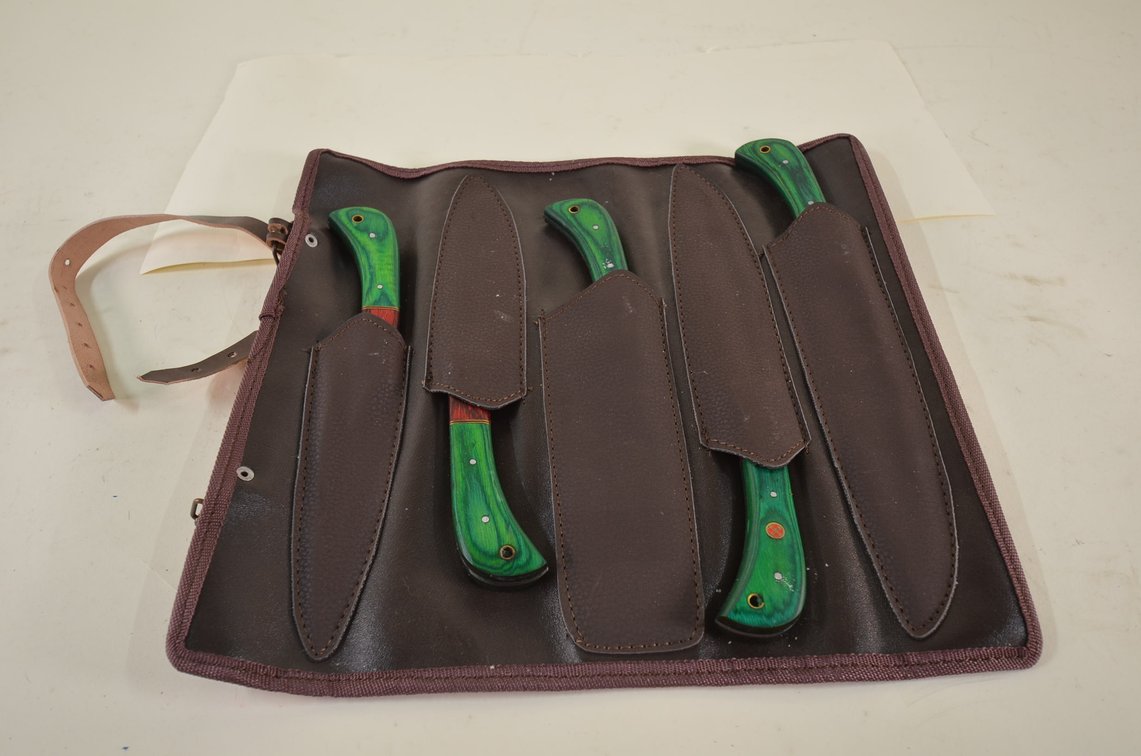 LMK 5-Piece Kitchen Knife Set In Leather Roll