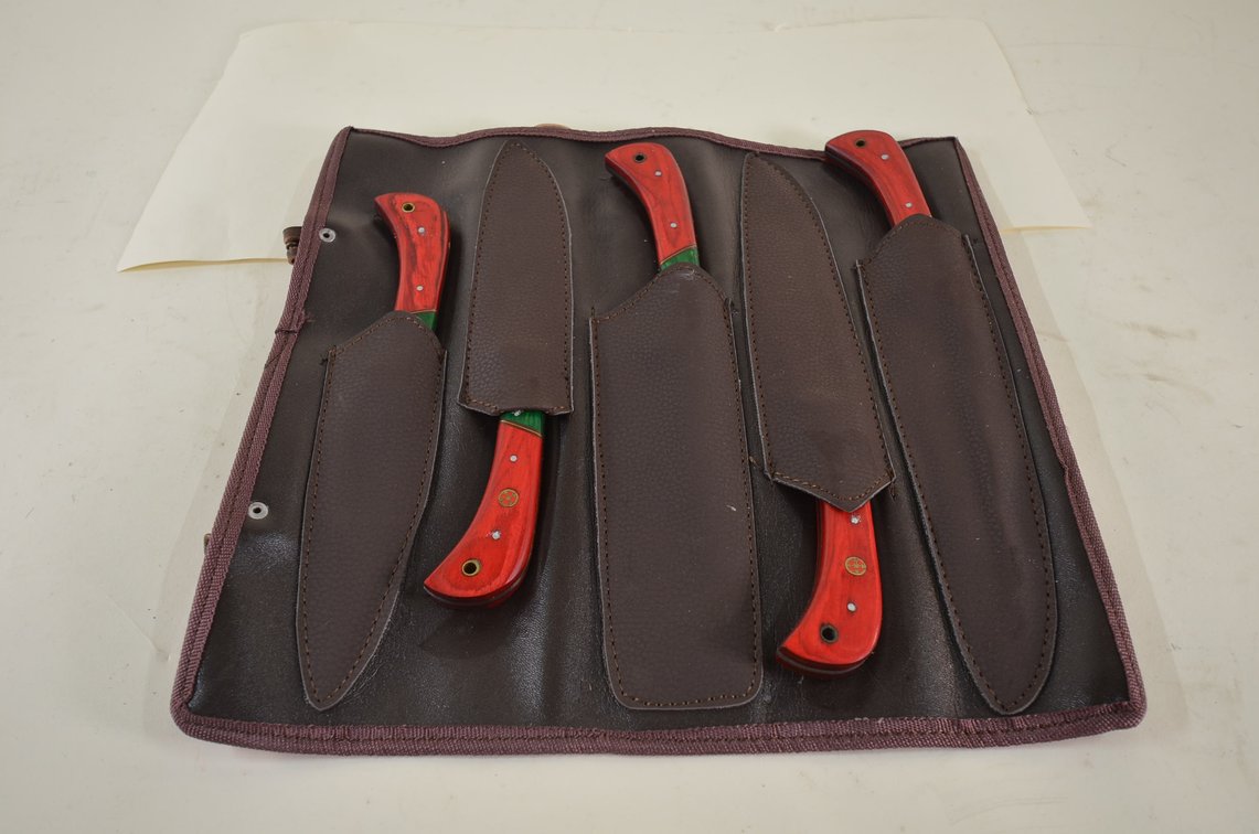 LMK 5-Piece Kitchen Knife Set In Leather Roll
