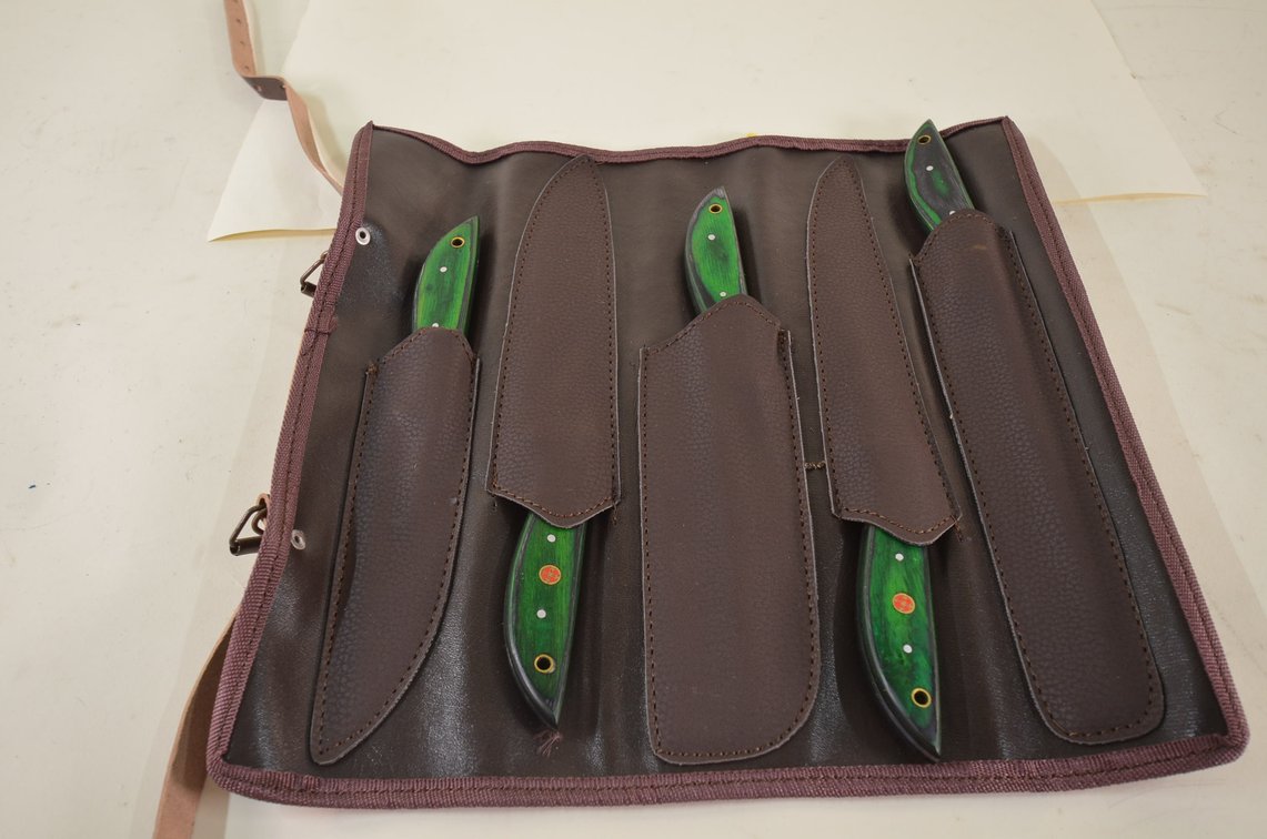 LMK 5-Piece Kitchen Knife Set In Leather Roll