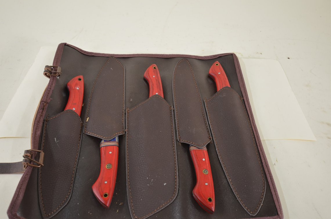 LMK 5-Piece Kitchen Knife Set In Leather Roll