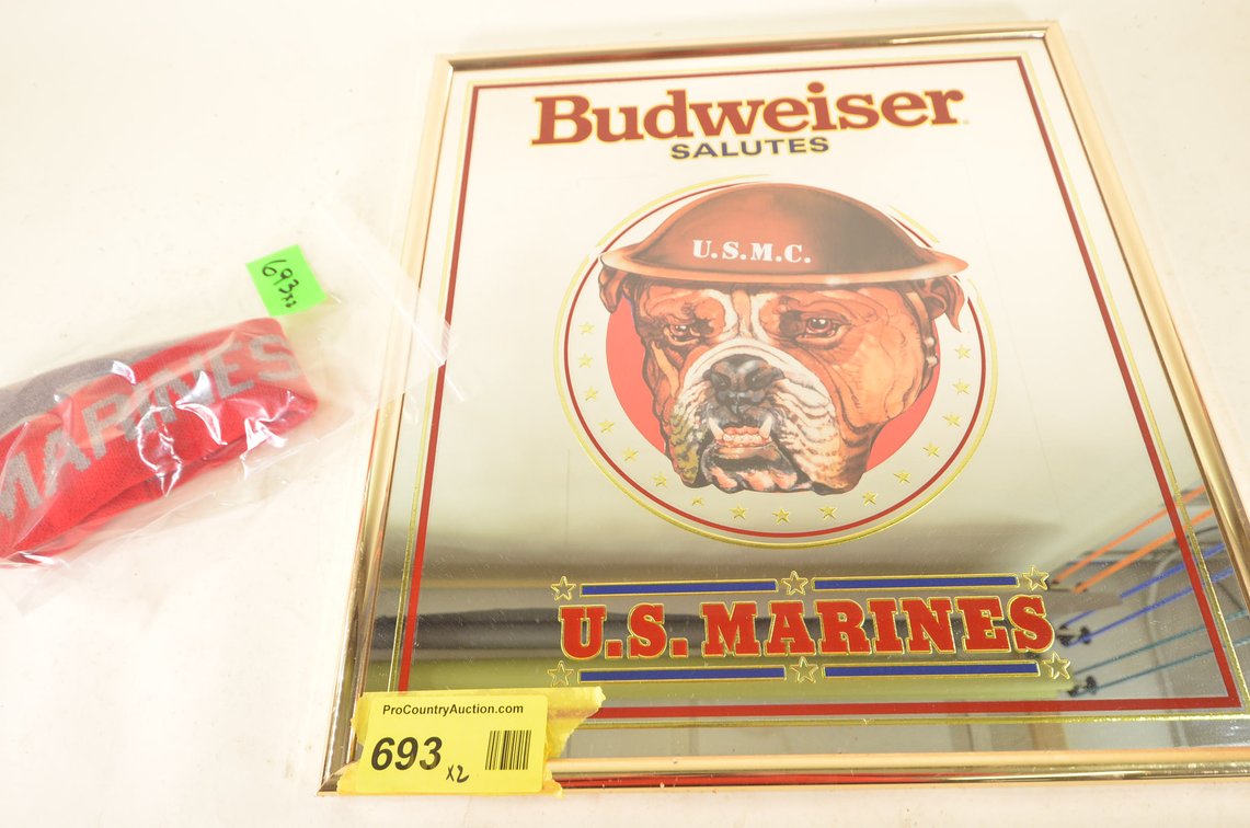 Budweiser U.S. Marines Mirror, Hat