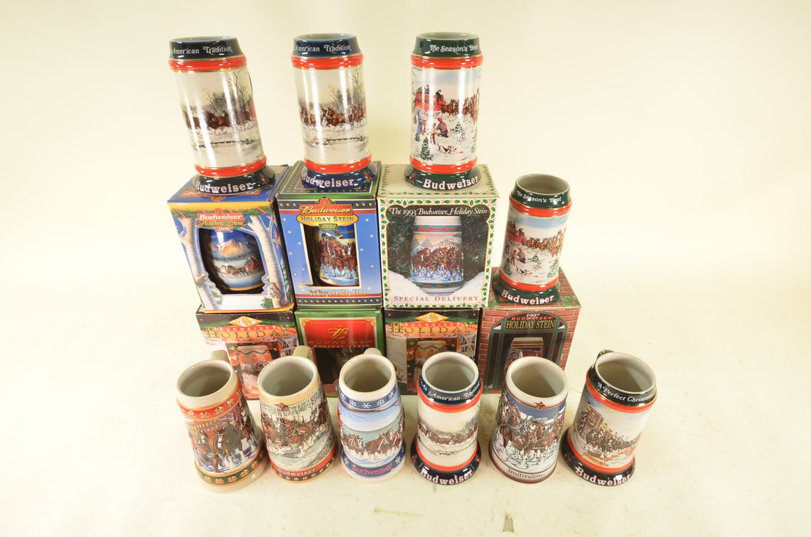 (17) Budweiser Steins