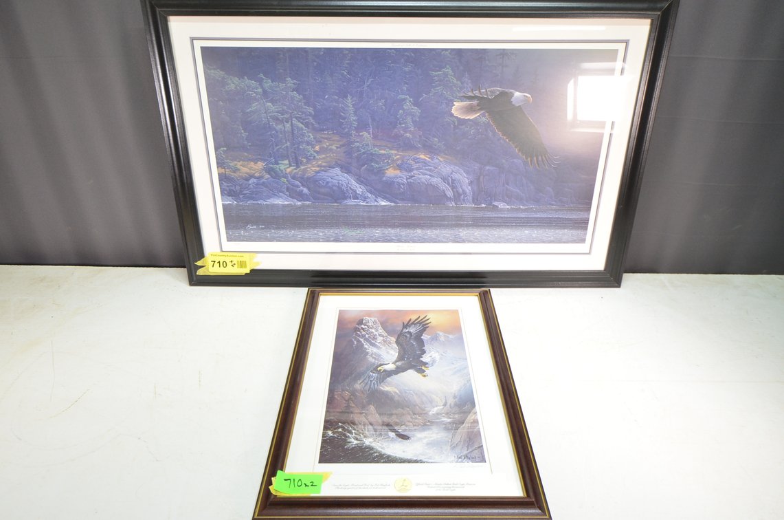 (2) Eagle Prints, Framed