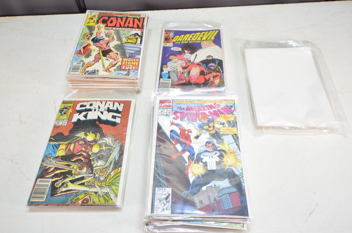 (60) Comic Books, (11) Sleeves And Backings