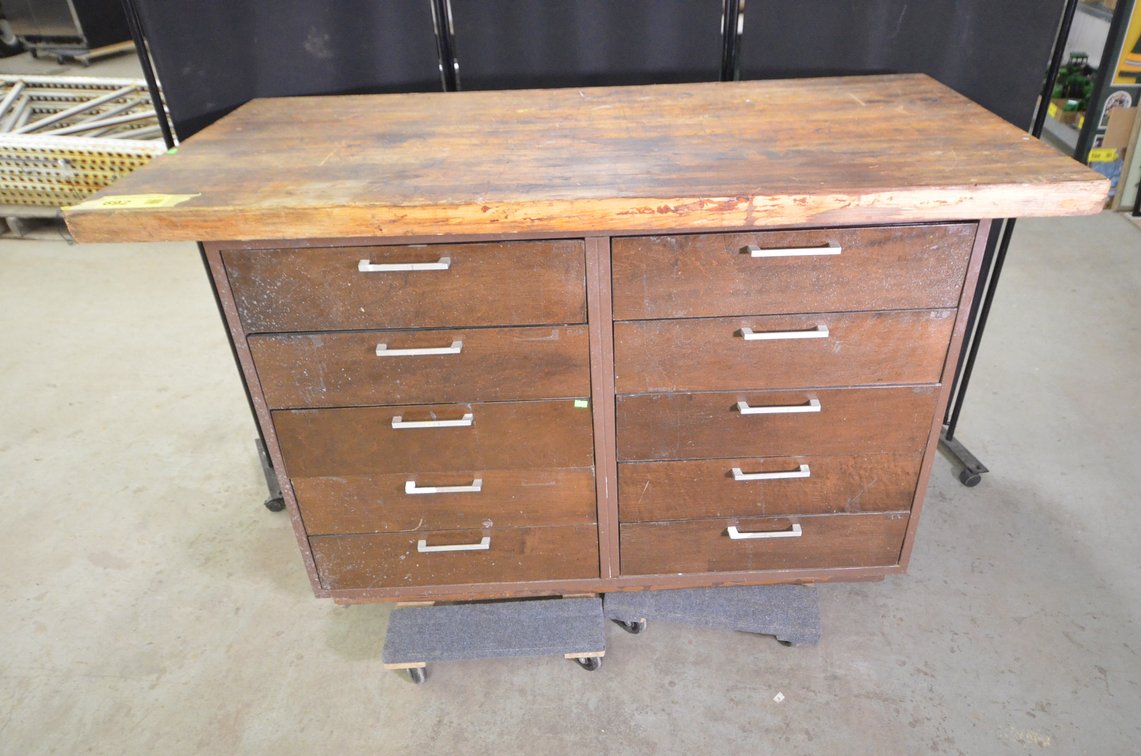 Butcher Block Top Cabinet