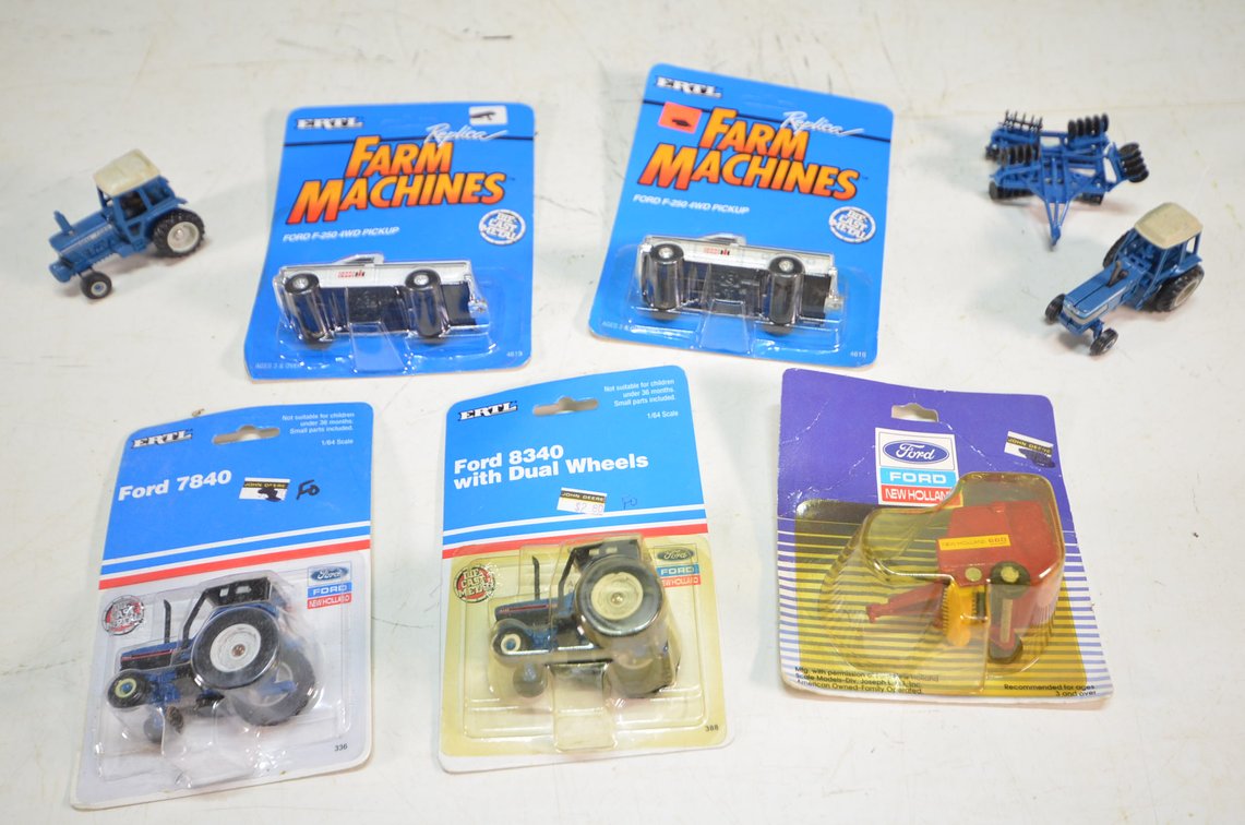 (7) Ford Ertl Die Cast Tractors And Trucks