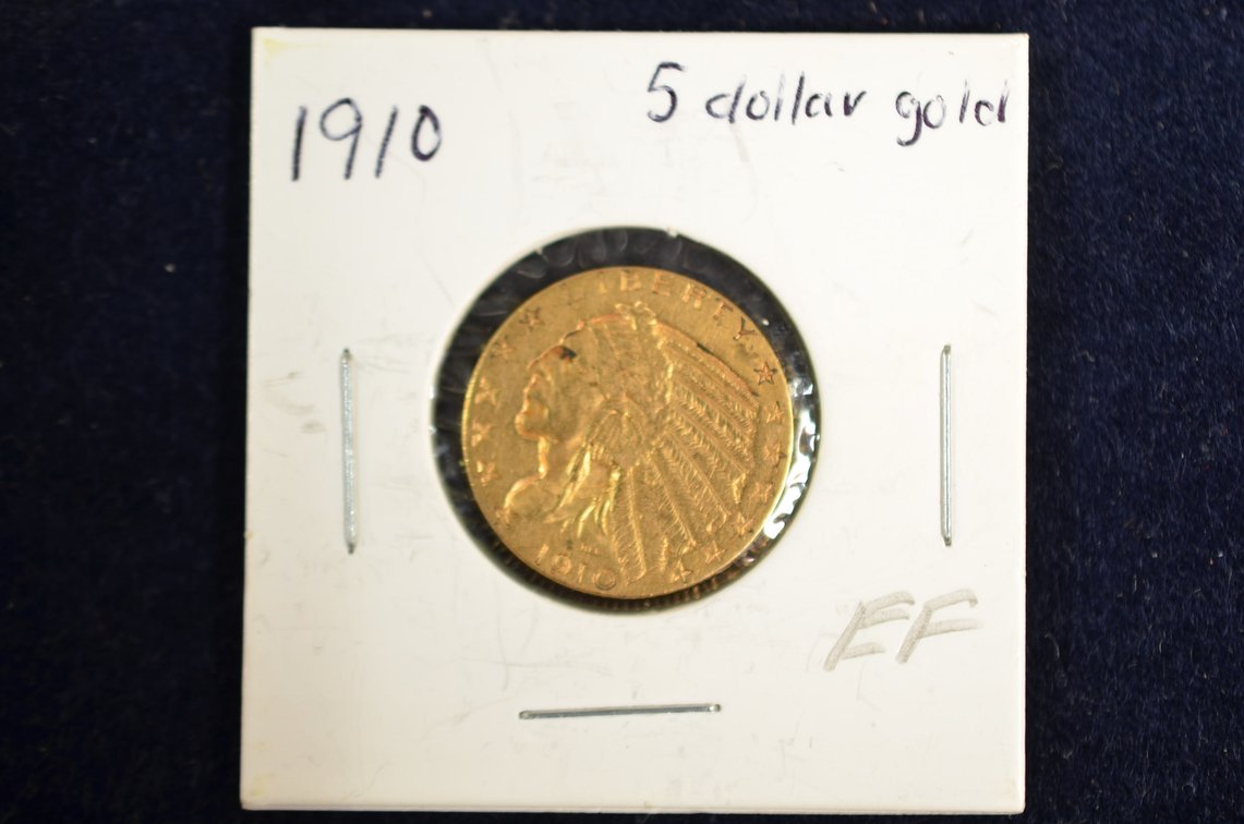 1910-BLP $5 Indian Head Gold Coin