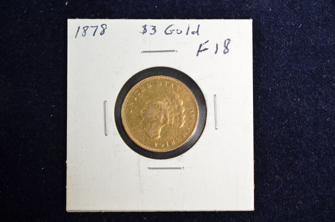 1878 $3 Gold Coin