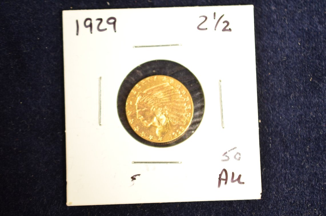 1929-BLP $2.50 Indian Head Gold Coin