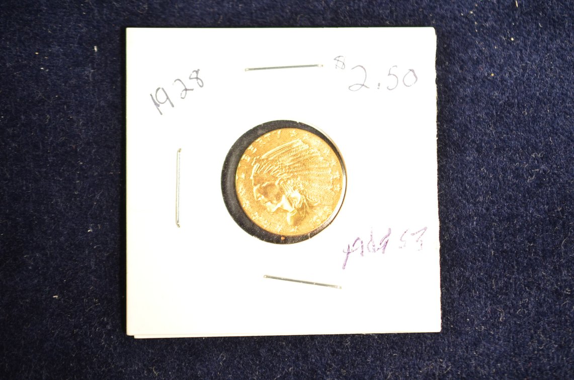 1928-BLP $2.50 Indian Head Gold Coin
