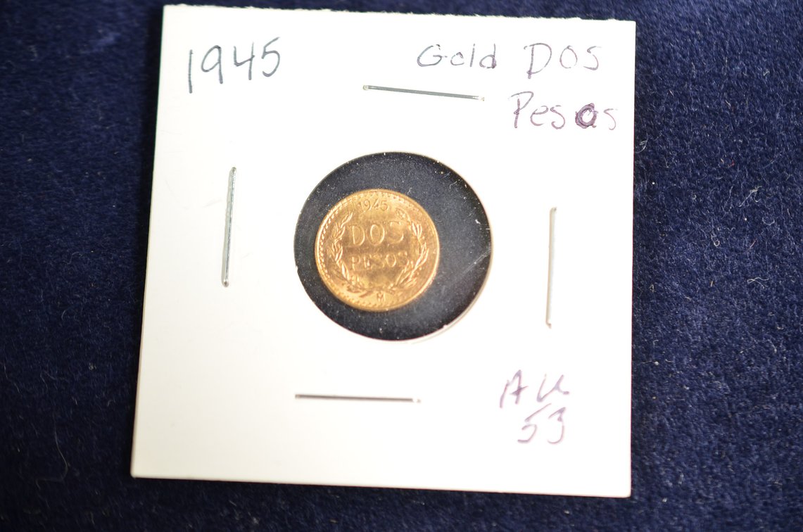 1945 Dos Pesos Gold Coin