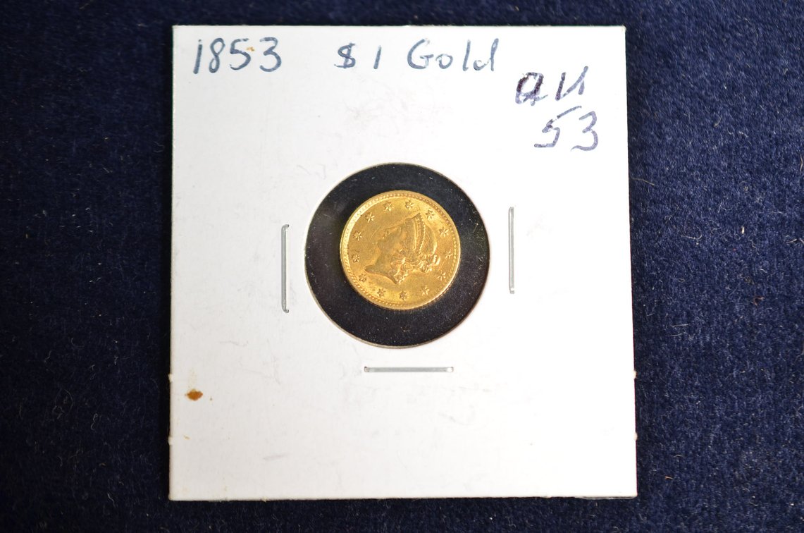 1853 $1 Liberty Head Gold Coin