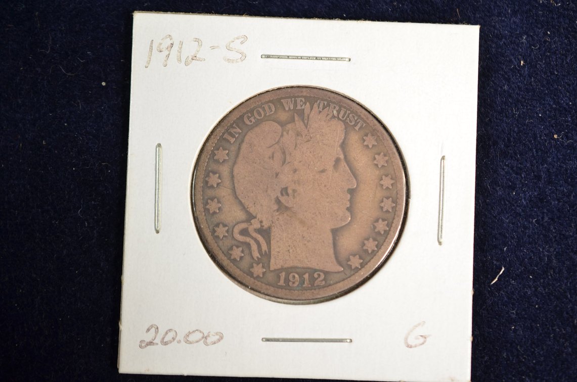 1912-S Barber Half Dollar