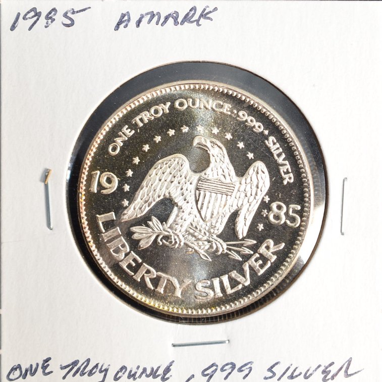 1985 Liberty Bell AMark Silver Round