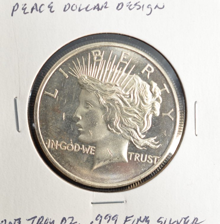 Peace Dollar Design Silver Round