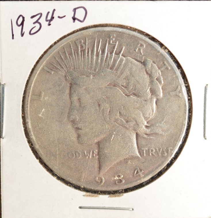 1934D Peace Silver Dollar